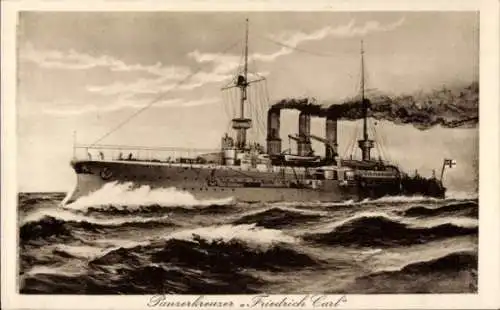 Ak Deutsches Kriegsschiff, Panzerkreuzer Friedrich Carl