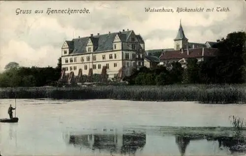 Ak Henneckenrode Holle in Niedersachsen, Waisenhaus, Teich
