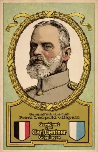 Ak Generalfeldmarschall Prinz Leopold von Bayern, Werbung, Carl Gentner, Fabrik