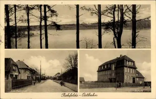 Ak Rehfelde an der Ostbahn, Schule, Bahnhof, Langer-See