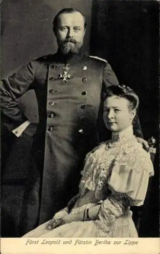 Ak Fürst Leopold IV. von Lippe, Prinzessin Bertha von Hessen-Philippsthal-Barchfeld