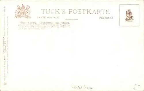 Ak Großherzog Ernst Ludwig von Hessen, Tuck Serie Bundesfürsten 466 B