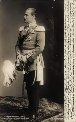 Ak Großherzog Ernst Ludwig von Hessen Darmstadt, Porträt in Uniform