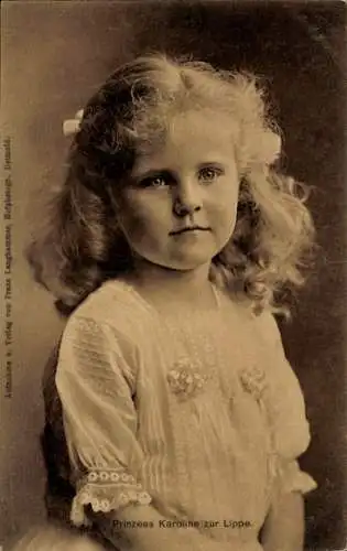 Ak Prinzessin Karoline zur Lippe, Portrait