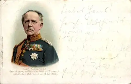 Ak Großherzog Carl Alexander von Sachsen Weimar Eisenach, Porträt