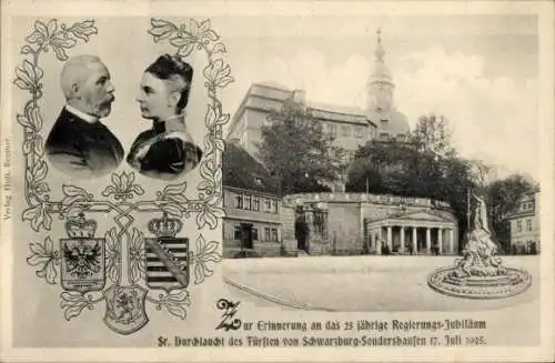 Ak Sondershausen, Schloss, Fürst von Schwarzburg Sondershausen, 25-jähriges Regierungsjubiläum 1905