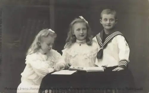 Ak Prinzessin Irene von Schwarzburg Rudolstadt, Prinzessin Marie Antoinette, Prinz Friedrich Günther