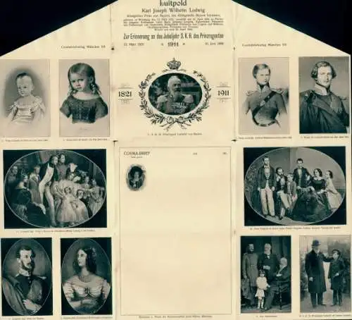 Klapp Ak Prinzregent Luitpold von Bayern, Porträts, Jubiläum