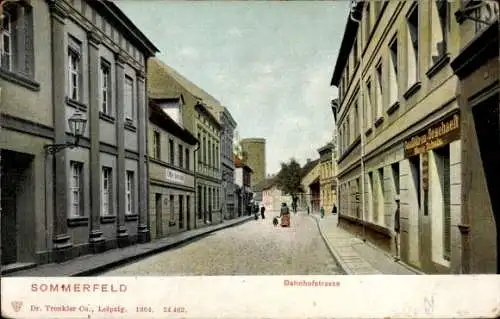 Ak Lubsko Sommerfeld Ostbrandenburg, Bahnhofstraße, Geschäft Marie Schulz, Otto Arnold