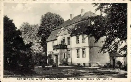 Ak Fahrenhorst Tülau in Niedersachsen, Edelhof von Weyhe, Gutshaus