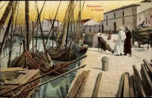 Ak Alexandria Ägypten, Zoll