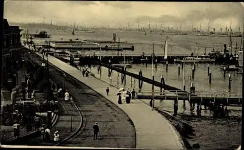 Ak Kiel in Schleswig Holstein, Strandpromenade, Kriegshafen, Seebadeanstalt