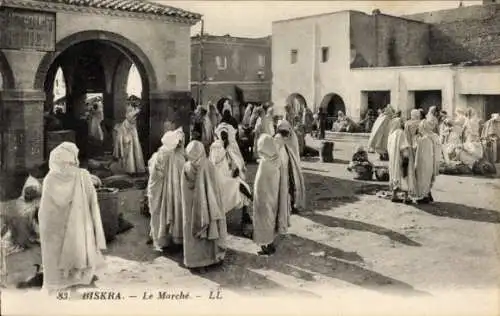 Ak Biskra Algerien, Marktleben