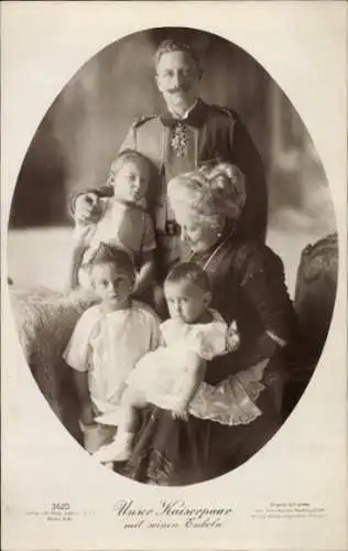 Ak Kaiser Wilhelm II., Kaiserin Auguste Viktoria, Enkel, Prinzen, Liersch 3620