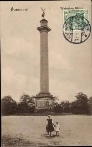 Ak Hannover in Niedersachsen, Waterloo Säule, Kinder