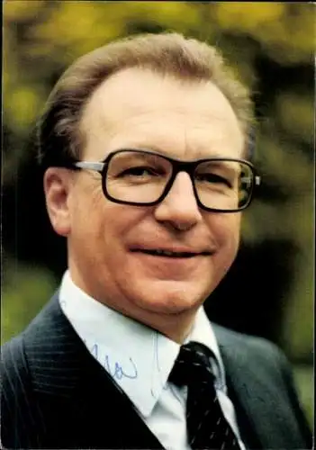 Foto Portrait Politiker Lothar Späth, Ministerpräsident Baden Württemberg, Autogramm