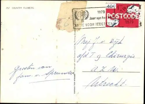 3-D Ak Blumenstrauß in einer Vase, Mohnblüten