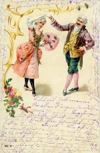 Glitzer Litho Tanzendes Paar