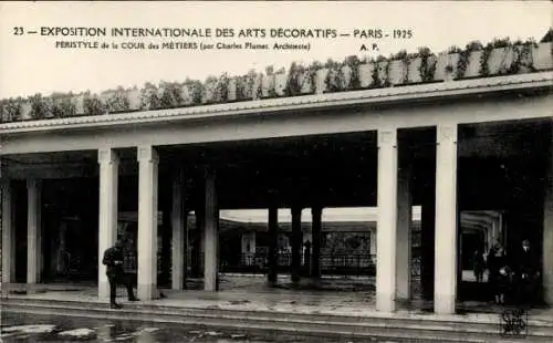 Ak Internationale Ausstellung für dekorative Kunst, Paris 1925, Peristyl des Cour des Métiers