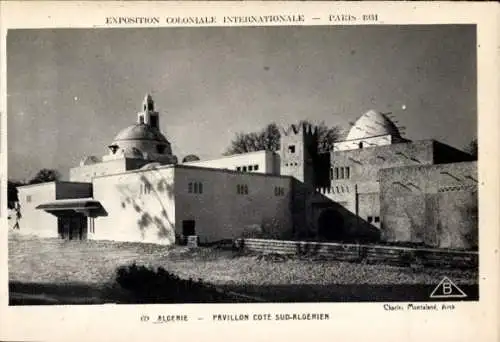 Ak Paris, Internationale Kolonialausstellung 1931, Algerischer, Algerischer Südküstenpavillon