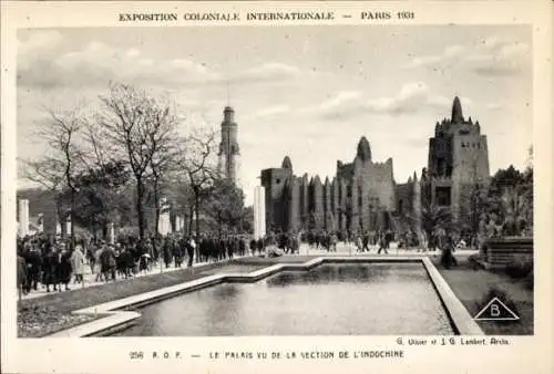 AK Paris, Internationale Kolonialausstellung 1931, Der Palast von der Indochina-Sektion aus gesehen