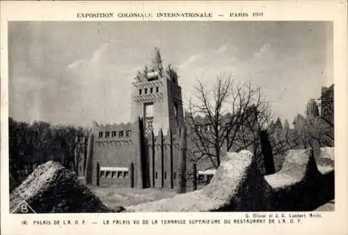 Ak Paris, Kolonialausstellung 1931, Restaurant, Palast