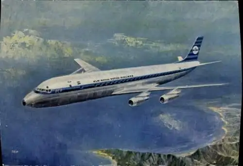 Ak Passagierflugzeug Douglas DC-8 International Jet, KLM