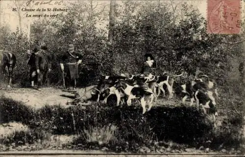 Ak Saint-Hubert's Day Hunting, Der Tod des Hirsches