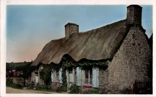 Ak Normandie, Chaumiere Normande