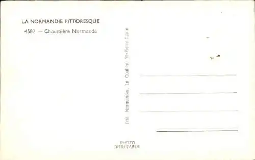 Ak Normandie, Chaumiere Normande