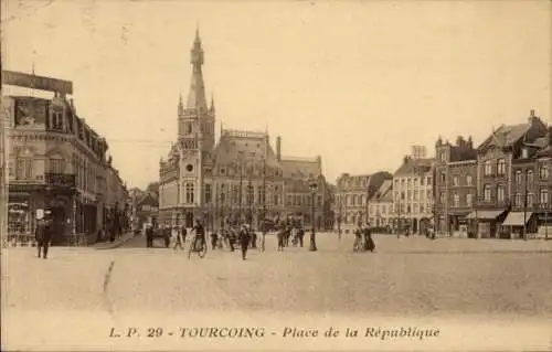 Ak Tourcoing Nord, Place de la Republique