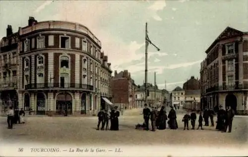Ak Tourcoing Nord, Rue de la Gare