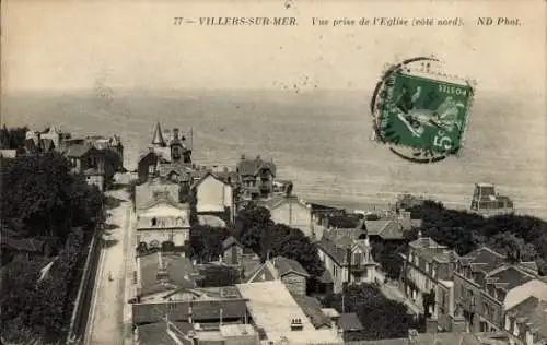 Ak Villers sur Mer Calvados, vue prise de l'Eglise, cote nord