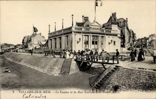 Ak Villers sur Mer Calvados, Casino, Rue Tarbouriech-Nadal