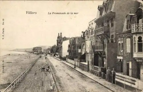 Ak Villers sur Mer Calvados, Promenade de la mer