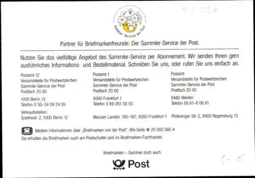 Ak Gütersloh in Westfalen, Briefmarkenfreunde 1987, Sammler-Service der Post