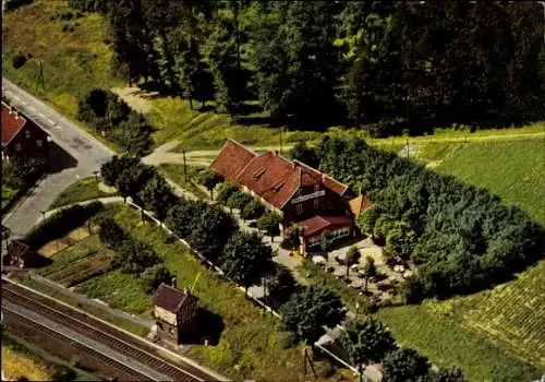 Ak Orxhausen Einbeck in Niedersachsen, Gasthof Grüner Jäger, Vogelschau