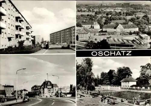 Ak Oschatz in Sachsen, Teilansicht, Wilhelm-Pieck-Straße, Promenade