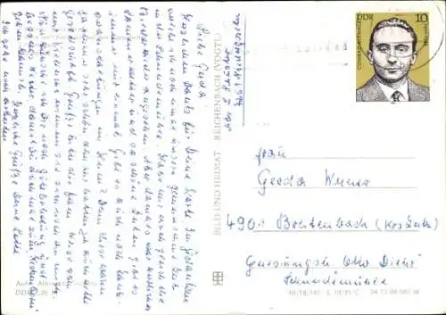 Ak Oschatz in Sachsen, Teilansicht, Wilhelm-Pieck-Straße, Promenade