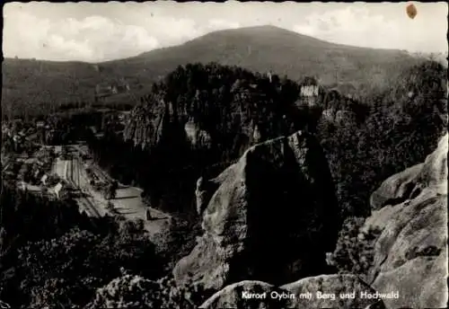 Ak Oybin in der Oberlausitz, Zittauer Gebirge, Berg, Hochwald, Panorama