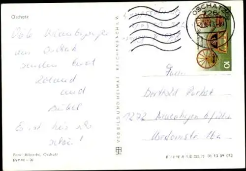 Ak Oschatz in Sachsen, Teilansicht, Kirchtürme