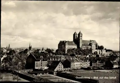 Ak Quedlinburg im Harz, Teilansicht, Schloss