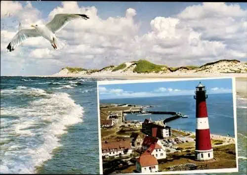 Ak Hörnum auf Sylt Nordfriesland, Panorama, Hafen, Leuchtturm