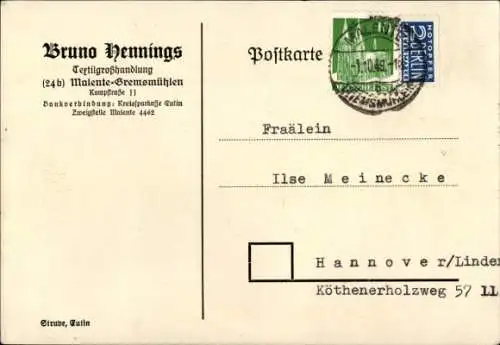 Ak Gremsmühlen Malente in Ostholstein, Textilgroßhandlung