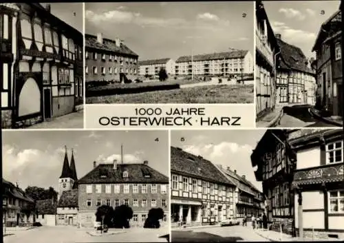 Ak Osterwieck im Harz, Eulenspiegelhaus, Wietholz, Marktplatz, Mittelstraße, Florian Geyer Straße