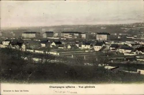 Ak Champagne sur Seine Seine et Marne, Gesamtansicht