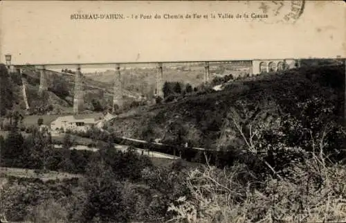 Ak Busseau d'Ahun Creuse, le Pont du Chemin de Fer, la Vallee de la Creuse
