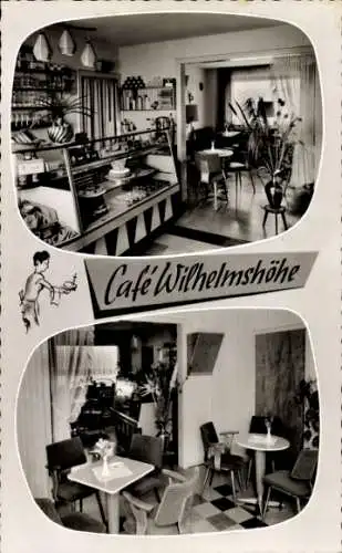 Ak Oberschledorn Medebach im Sauerland, Café Wilhelmshöhe, Kuchentheke, Bar, Speiseraum