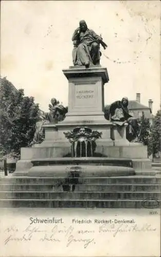 Ak Schweinfurt in Unterfranken Bayern, Friedrich-Rückert-Denkmal
