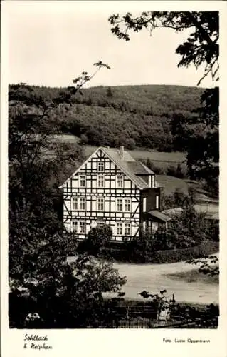 Ak Sohlbach Netphen im Siegerland, Gasthaus Robert Schäfer, Fachwerkhaus